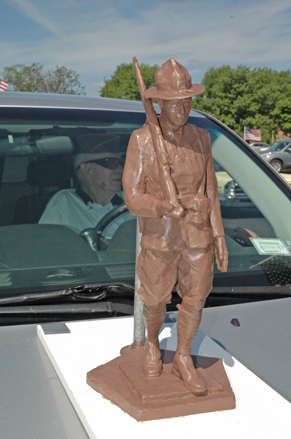 Clay replica of Company F bronze statue